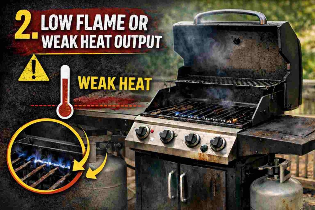 2. Low Flame or Weak Heat Output