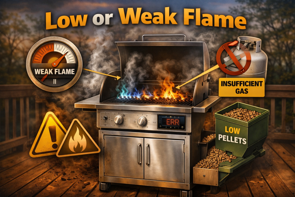 2. Low or Weak Flame
